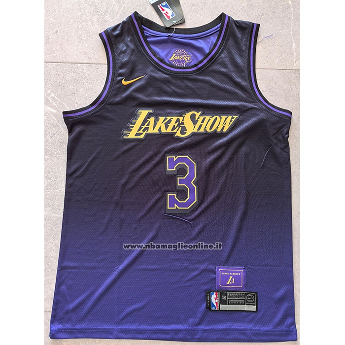 Maglia Los Angeles Lakers Anthony Davis #3 Citta 2024-25 Viola